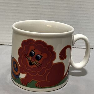 Vintage Gubor mug cup lion Studio Fischer & Fischer german pottery mug